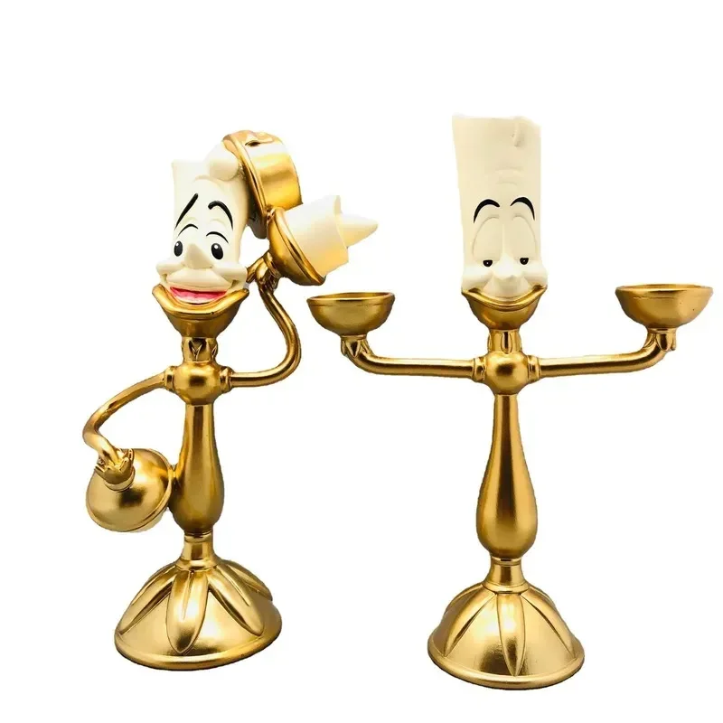 Beauty And The Beast Toys Anime Figure Night Lights Candlesticks Cogsworth Clock Ornaments Collectible Model Gift jewelry box - Image 2