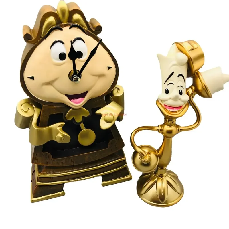 Beauty And The Beast Toys Anime Figure Night Lights Candlesticks Cogsworth Clock Ornaments Collectible Model Gift jewelry box - Image 3